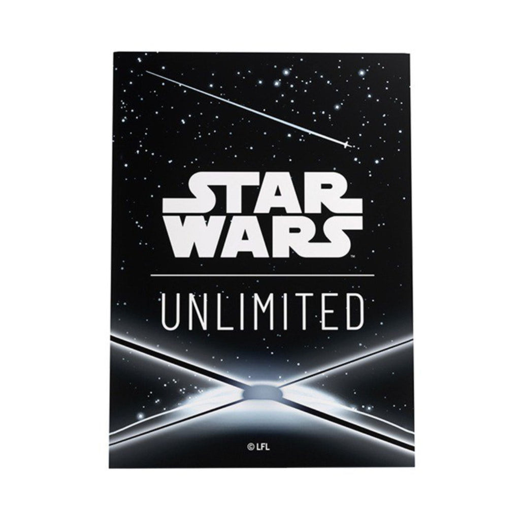 Star Wars Unlimited Art Sleeves Card Back Black, 60 Standard Size Card Sleeves with Clear Leader Sleeve, Durable TCG Card Protectors for Star Wars