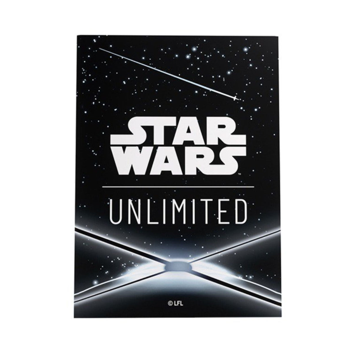 Star Wars Unlimited Art Sleeves Card Back Black, 60 Standard Size Card Sleeves with Clear Leader Sleeve, Durable TCG Card Protectors for Star Wars