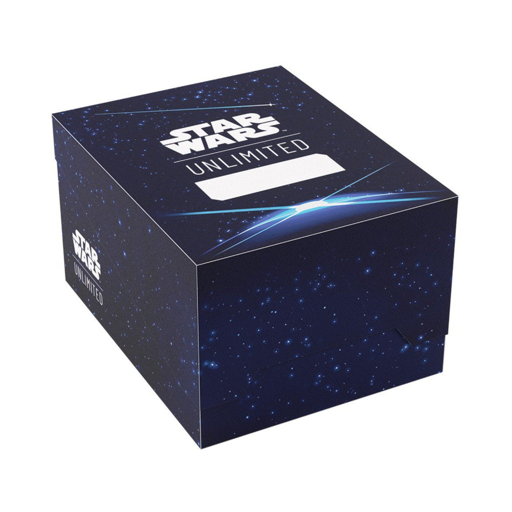 Star Wars Unlimited Twin Suns Soft Crate Card Back Blue, Officially Licensed Deck Box with Token Box and 2 Slide Card Cases, Holds Double-Sleeved