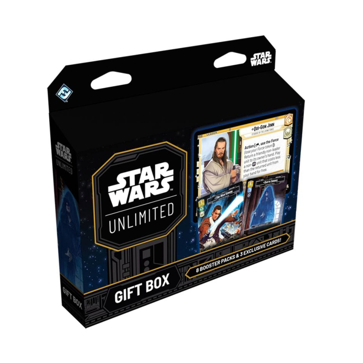 Star Wars Unlimited 2025 Holiday Gift Box with 8 booster packs and 3 exclusive cards