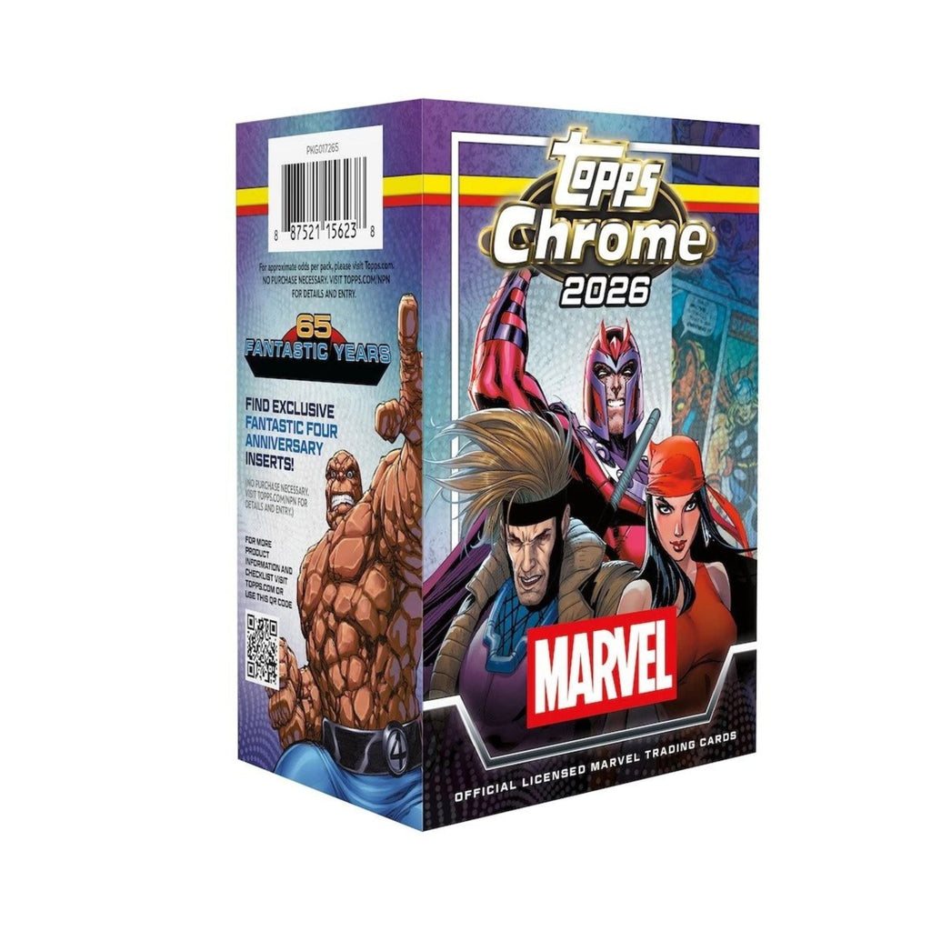 Topps Chrome Marvel Comics 2026 Value Blaster Box Marvel Trading Cards Collectible Card Box - 8 Packs (4 Cards Per Pack)