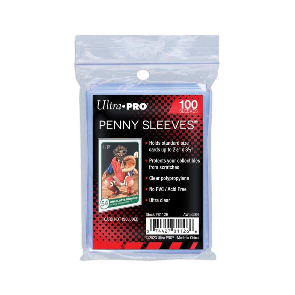 Ultra PRO Penny Sleeves Soft Trading Card Sleeves 100 Count, Clear Non-PVC Acid-Free Archival Safe Card Protectors for Standard Size Sports Cards