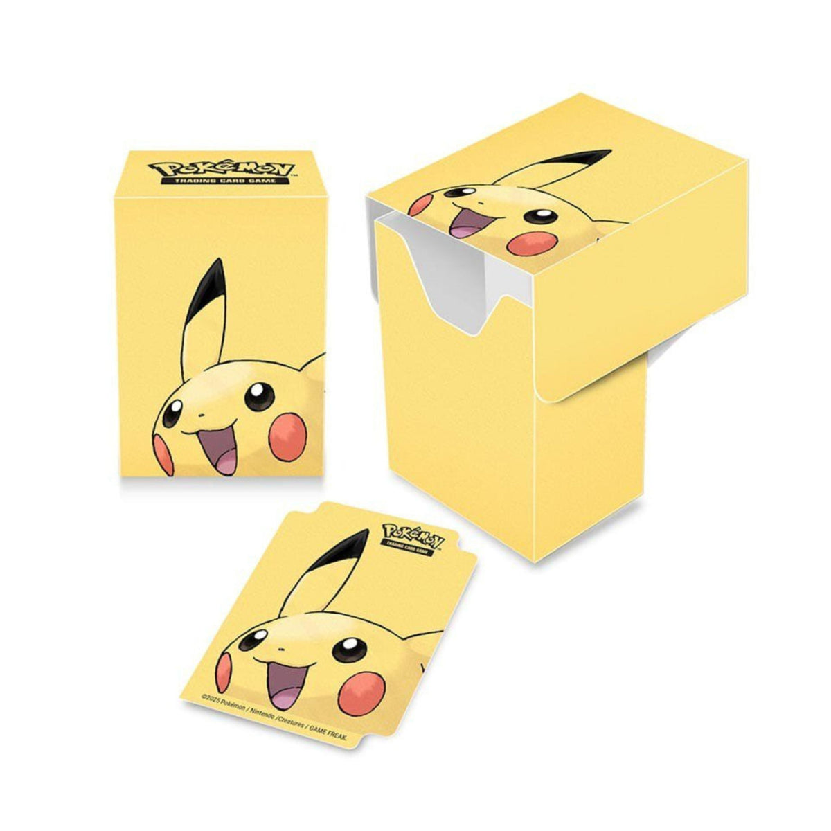 Ultra PRO Pokémon Pikachu Full View Deck Box for Pokémon TCG, Holds 75 Double-Sleeved Standard Size Cards, Officially Licensed Card Storage Case with