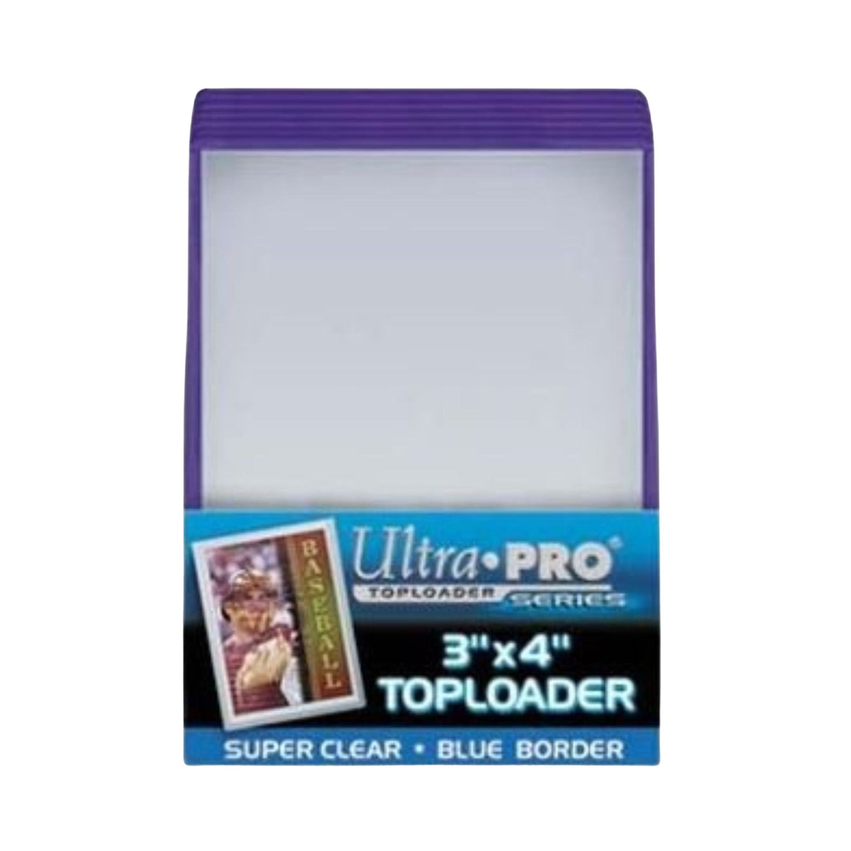 Ultra Pro Standard 3" x 4" Top Loader – Blue Super Clear Card Holder with Colored Border
