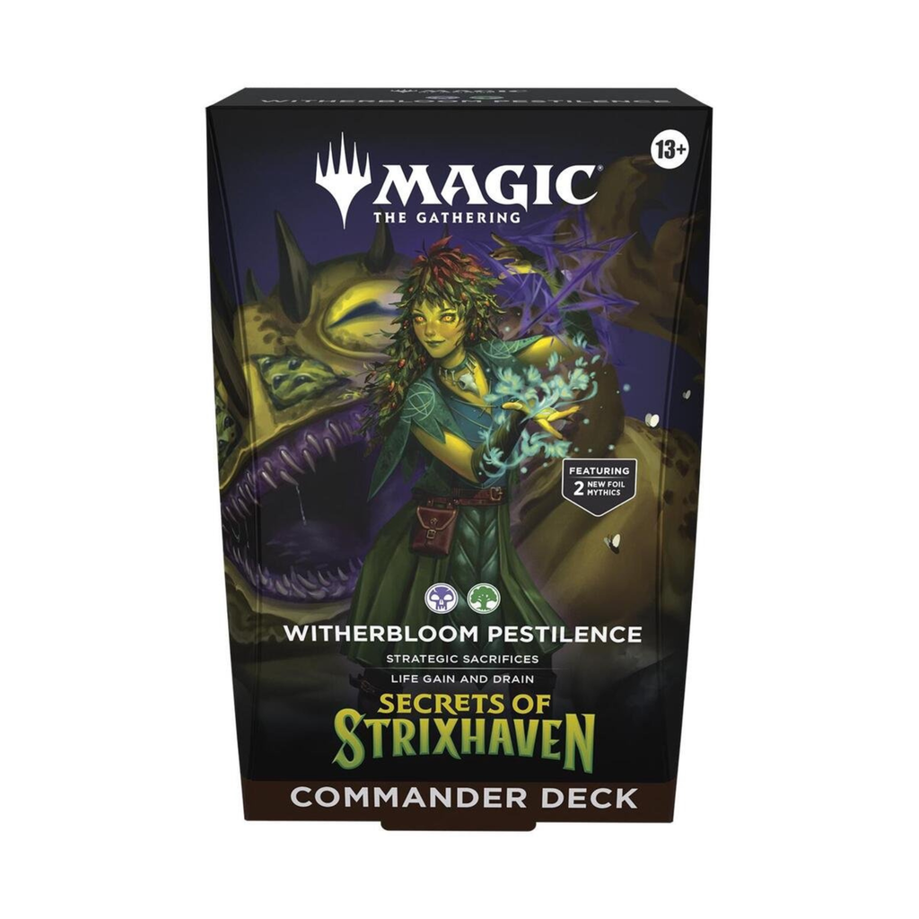 MTG Secrets of Strixhaven Witherbloom Pestilence Commander Deck – 100-Card Ready-to-Play Magic Deck with Foil Legendary Cards & New Multiplayer