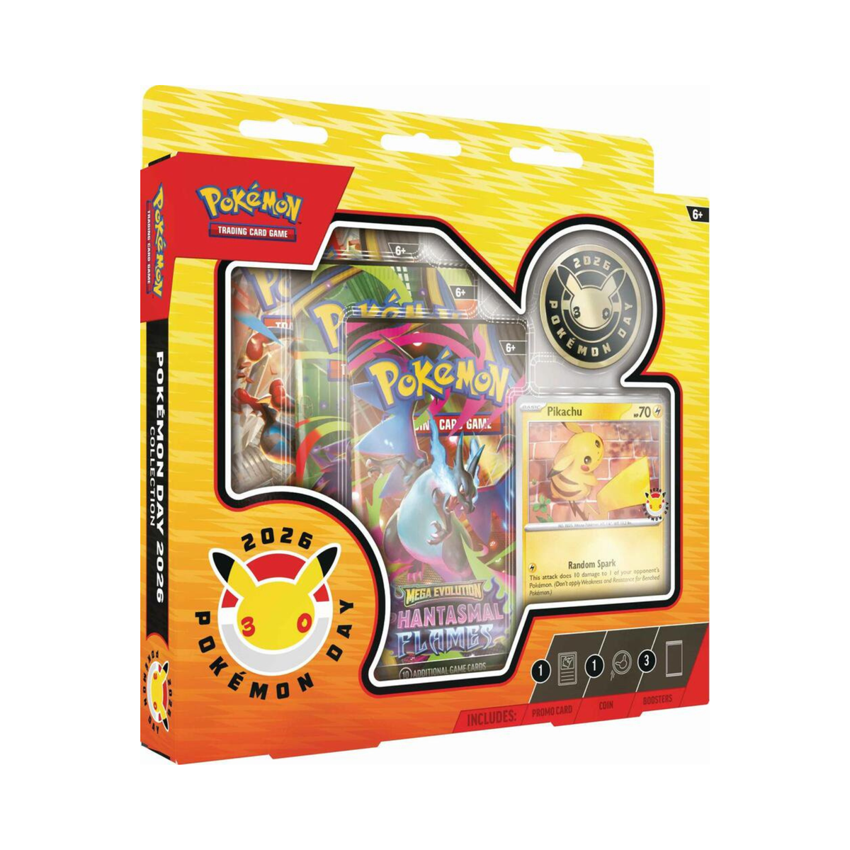 Pokemon TCG Pokemon Day 2026 Collection Box with Pikachu Promo Card and Booster Packs