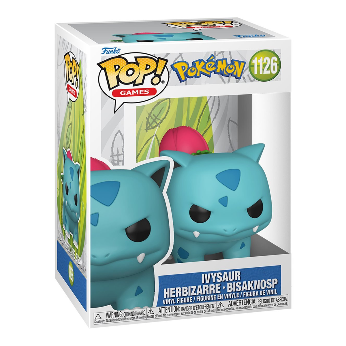 Funko Pop Pokemon Ivysaur #1126 Vinyl Figure with Case - Collectible Toy, Action Figure, Vinyl Figure, Figures Collectibles, Toy Figure for Adults &