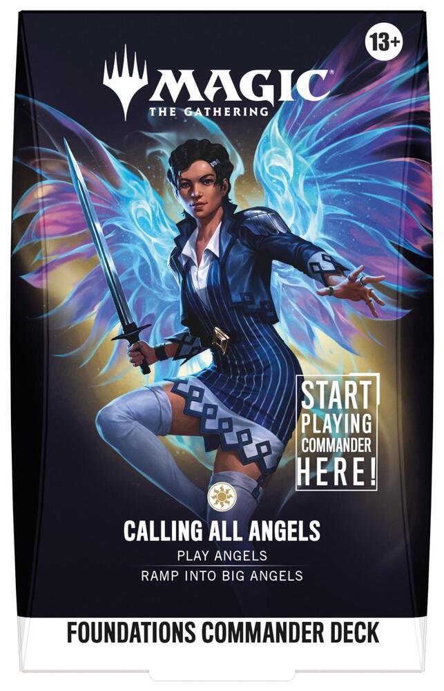 Magic The Gathering Foundations Commander Deck Calling All Angels FDC 100-Card MTG Deck with Foil Commander Card Tokens Deck Box (Preorder)