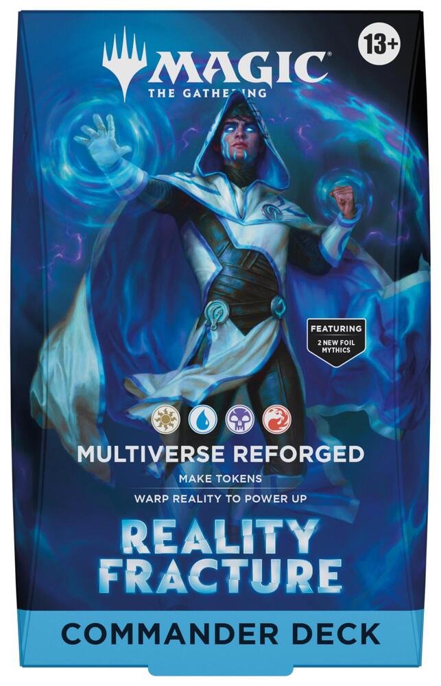 Magic The Gathering Reality Fracture Commander Deck Multiverse Reforged – MTG 100-Card Preconstructed Deck with Foil Mythic Rare Cards, Tokens & Deck