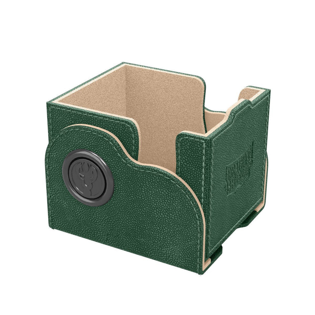 Dragon Shield Dragon Lock System Deck Box 100+ Green & Sand – Secure Magnetic Card Storage Case with Display Window, Holds 130 Single Sleeved Cards