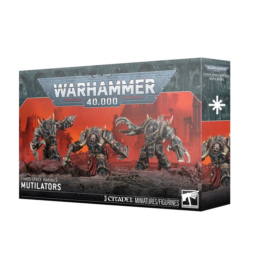Warhammer 40,000 Chaos Space Marines Mutilators – 3 Multipart Plastic Miniatures with Interchangeable Weapons, Chaos Space Marines Army Unit, Citadel