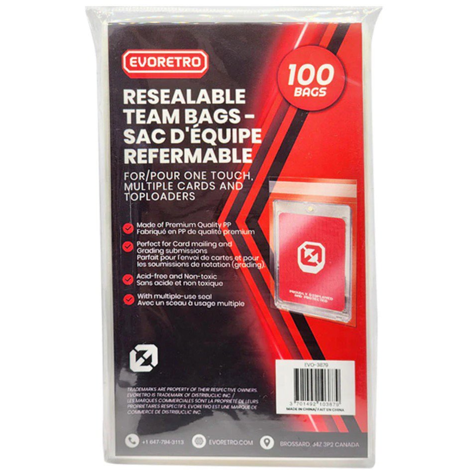 ER Team Bags Sleeves Resealable 100 Pack for PSA Graded Card Slabs – Clear Protective Sleeves, Acid-Free, Archival Safe, Scratch Protection for