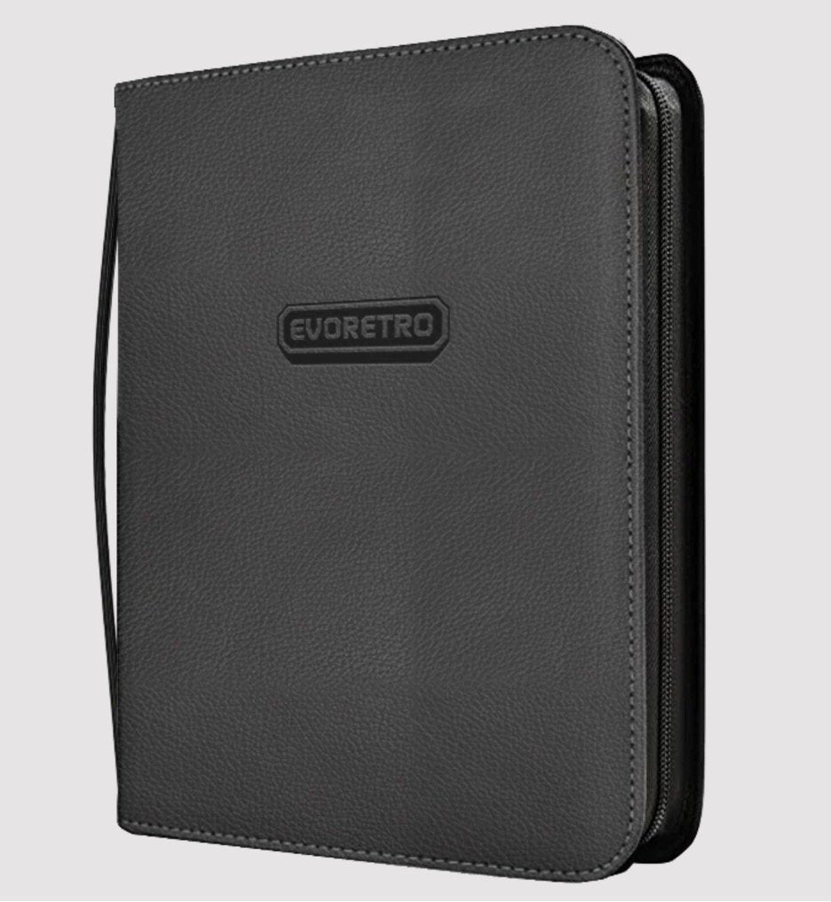 ER Shield 216 Toploader Card Binder Black – Trading Card Storage Album for Pokémon, MTG, Sports Cards – Holds 216 Top Loaders – Premium Zipper Binder