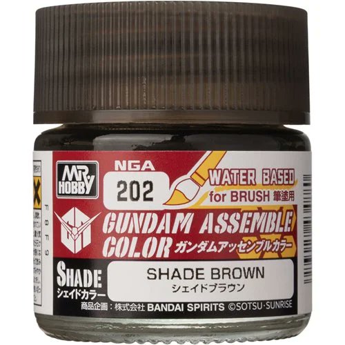 Gundam Assemble Color NGA202 Shade Brown Paint by Mr. Hobby – Acrylic Paint for Gundam Model Kits, Gunpla Shading & Detailing, Bandai Gundam Kits &