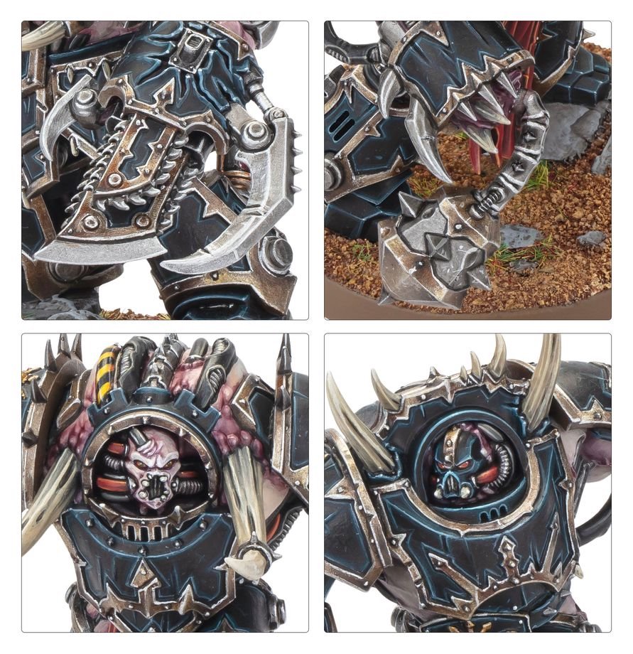 Warhammer 40,000 Chaos Space Marines Mutilators – 3 Multipart Plastic Miniatures with Interchangeable Weapons, Chaos Space Marines Army Unit, Citadel