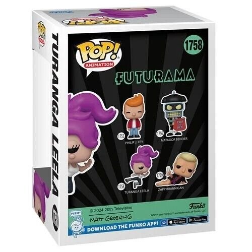 Turanga Leela Funko Pop! Animation Futurama - Approx. 4 3/4" Collectible Vinyl Figure #1758 with Display Box Protector Case