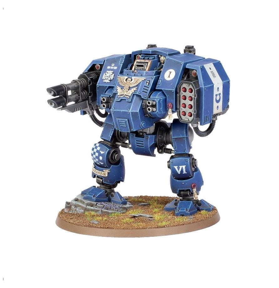 Warhammer 40K Space Marines Ballistus Dreadnought Miniature Model Kit – Heavy Weapons Combat Walker with Lascannons & Missile Launchers – Push-Fit