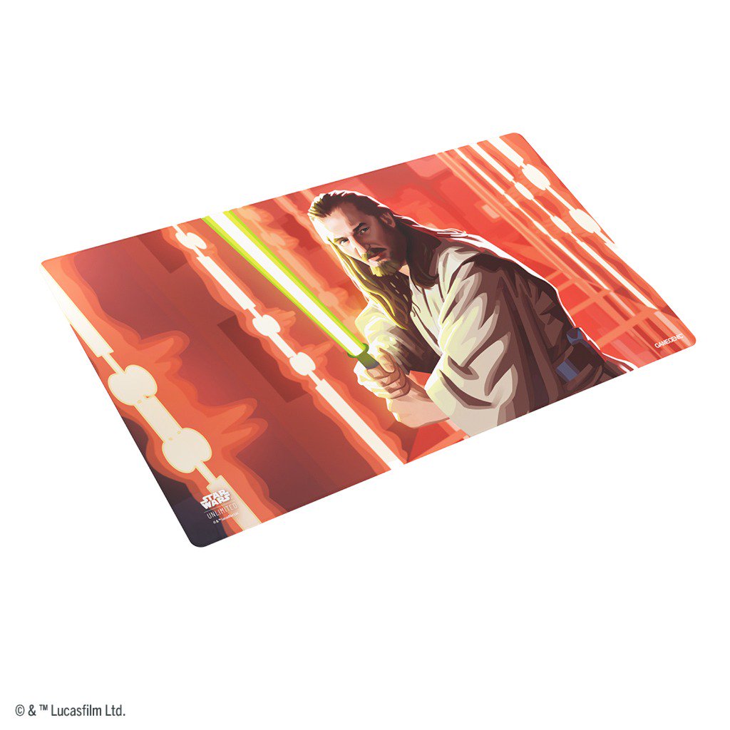 Star Wars Unlimited Game Mat Qui-Gon Jinn, 2mm Cushioned Playmat with Anti-Slip Backing, Full Color Officially Licensed Star Wars Game Mat for TCG