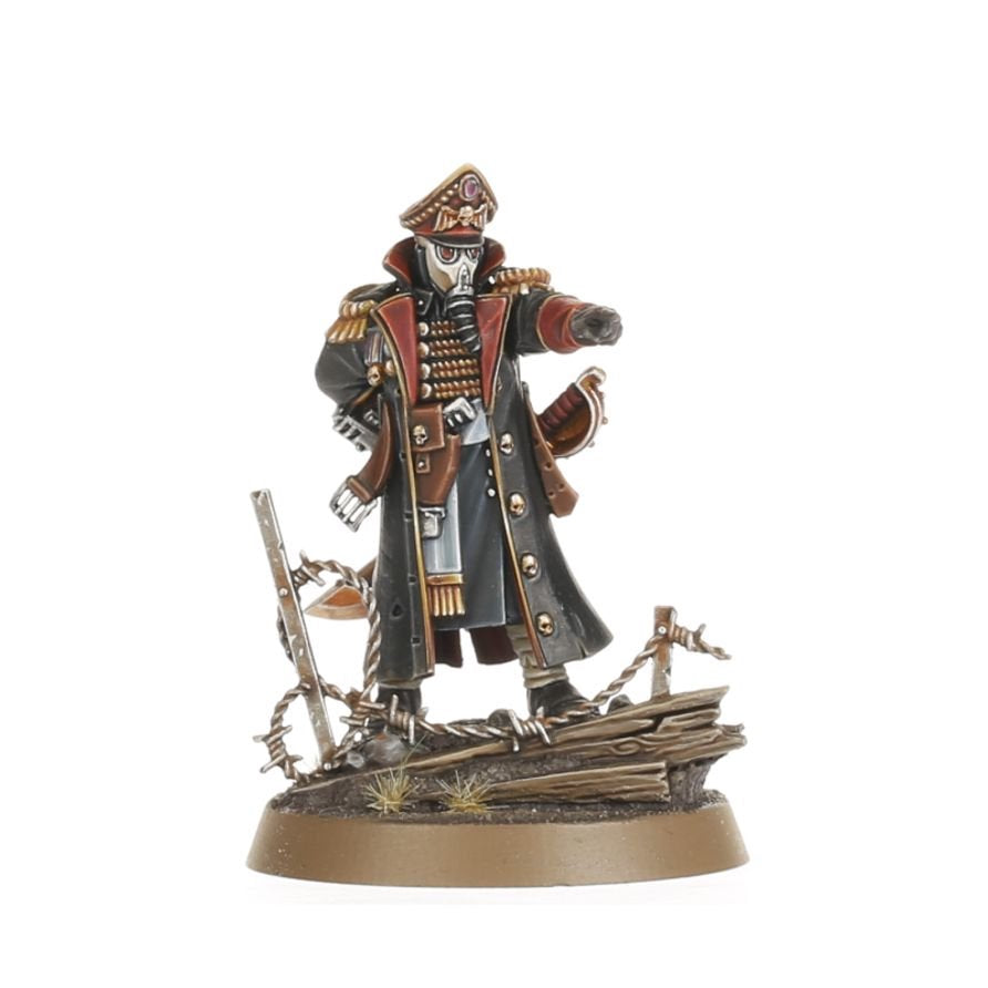 Warhammer 40K Astra Militarum Krieg Command Squad Miniatures Kit – Lord Commissar & Veteran Krieg Guardsmen – 7 Plastic Figures with Custom Weapon