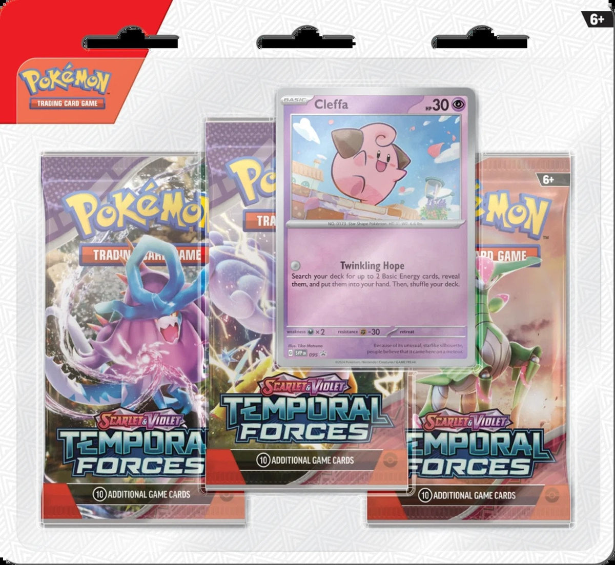 Pokemon TCG Scarlet & Violet Temporal Forces 3-Pack Blister Pack Trading Cards Set