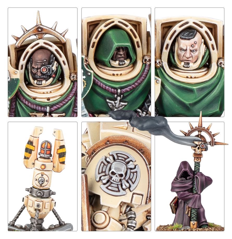Warhammer 40,000 Dark Angels Deathwing Knights – Elite Dark Angels Terminator Squad Miniatures with Storm Shields, Power Swords & Heavy Maces