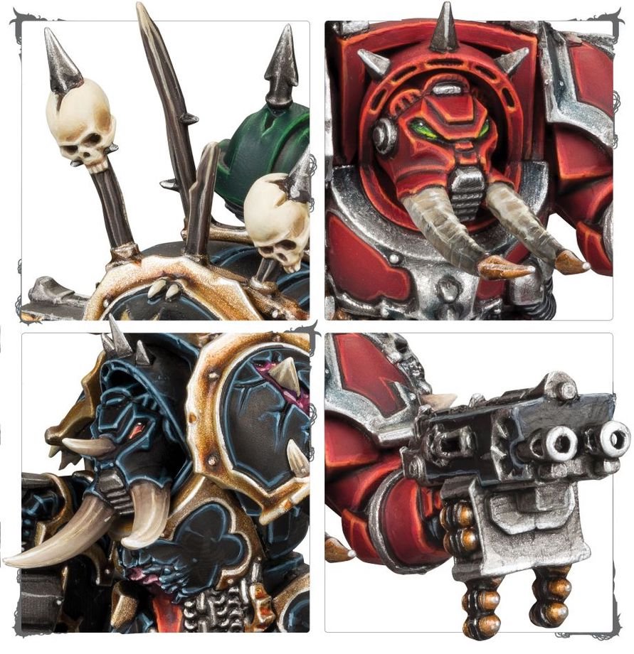 Warhammer 40,000 Chaos Space Marines Terminator Squad – 5 Chaos Terminators Miniatures with Customisable Weapons & Transfer Sheet – Plastic Model Kit