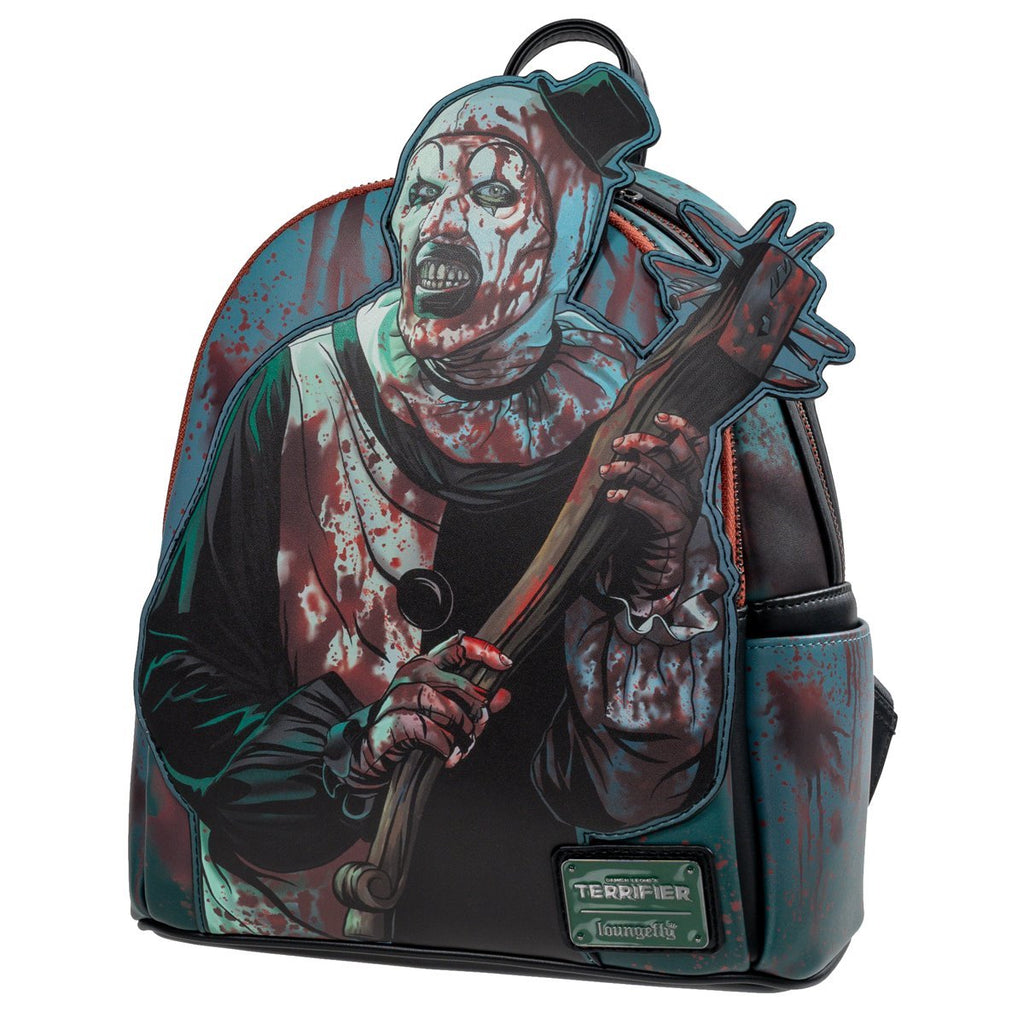 Loungefly Terrifier Art the Clown Glow-in-the-Dark Blood Splatter Mini Backpack - Entertainment Earth Exclusive Faux Leather Horror Collectible Bag
