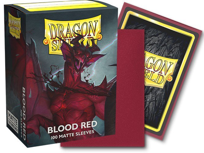 Dragon Shield Standard Matte Card Sleeves Blood Red 100 Count, Textured Protective Trading Card Sleeves for MTG, Pokémon, Lorcana, Flesh and Blood
