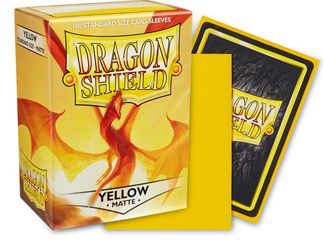 Dragon Shield Standard Matte Yellow Card Sleeves 100 Count for MTG, Pokémon, Lorcana, Flesh and Blood, Durable Textured Trading Card Protector