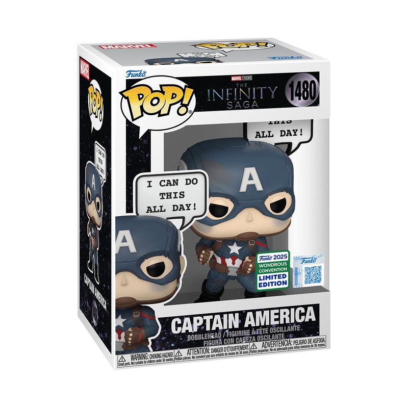 Captain America (I Can Do This All Day) Funko Pop! Marvel Studios The Infinity Saga - WonderCon 2025 Exc SHARED Sticker - Approx. 4.55" Exclusive