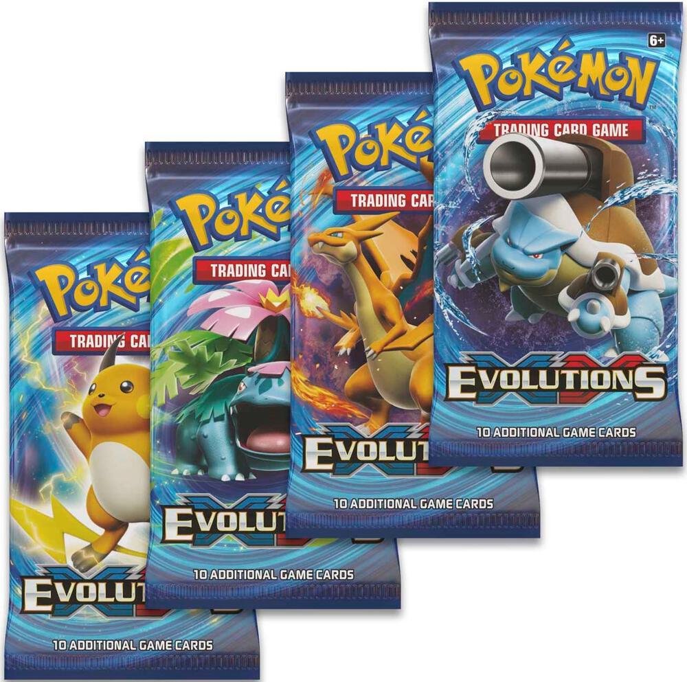 Pokémon TCG XY Evolutions Booster Pack Art Bundle – 4 Packs