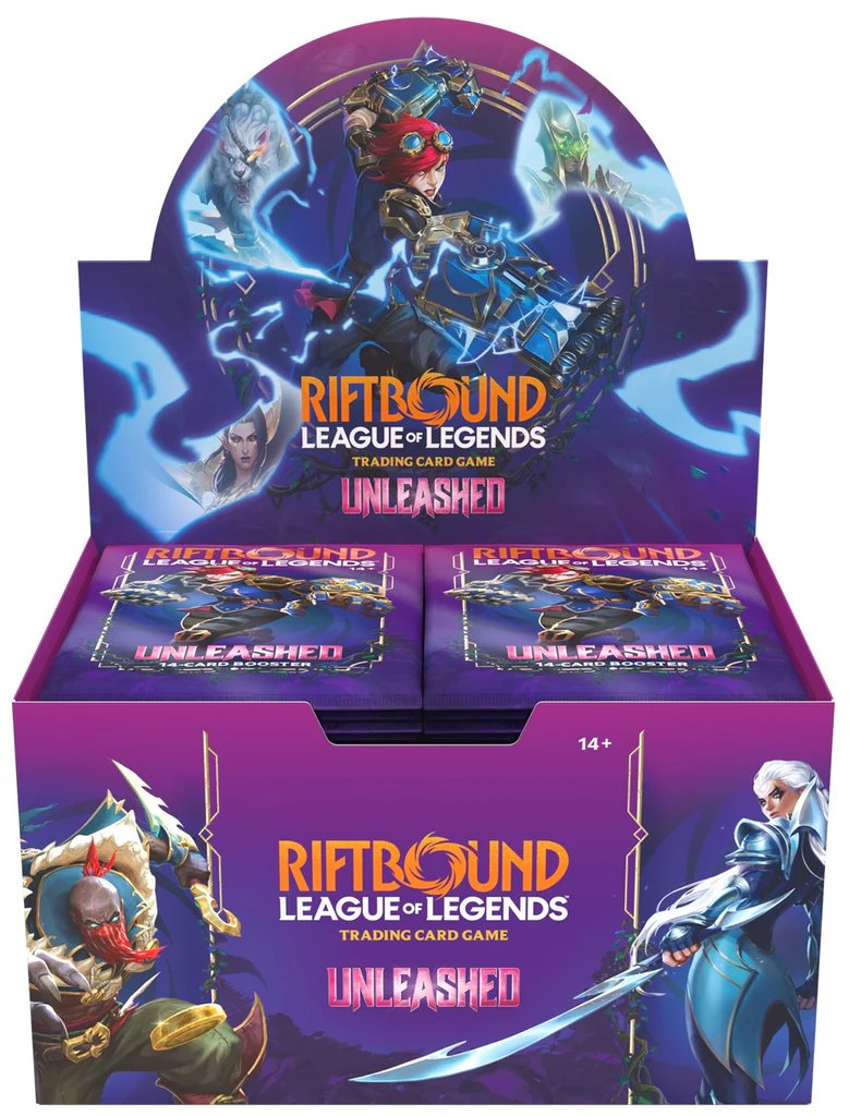 Riftbound: League of Legends TCG Unleashed Booster Box – 24 Packs, 14 Cards Each, 220+ Cards, 30+ Alt-Arts, New Champions & Mechanics for Deck