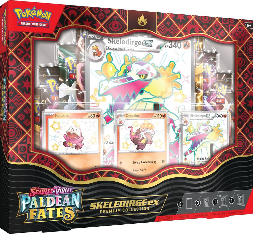 Pokémon TCG Scarlet & Violet Paldean Fates Skeledirge ex Premium Collection Trading Card Set