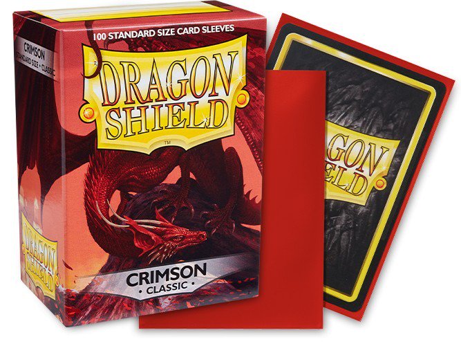 Dragon Shield Sleeves Classic Crimson 100CT Standard Size Card Sleeves for MTG, Pokémon, Lorcana & Flesh and Blood, Glossy Back, Durable TCG Trading