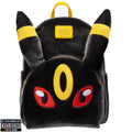 Pokemon Umbreon Midsize Backpack Entertainment Earth Exclusive by Loungefly, Plush Faux Fur Design, Adjustable Straps, Front Zipper Pocket