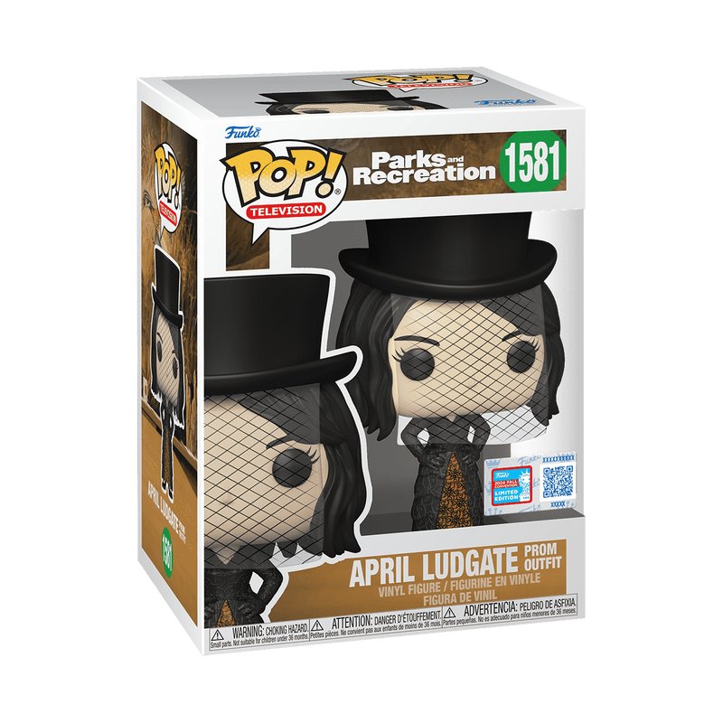 April Ludgate Prom Outfit #1581 Funko Pop! Television Parks and Recreation - NYCC 2024 Exclusive Shared Sticker - Approx. 4.55" Collectible Vinyl