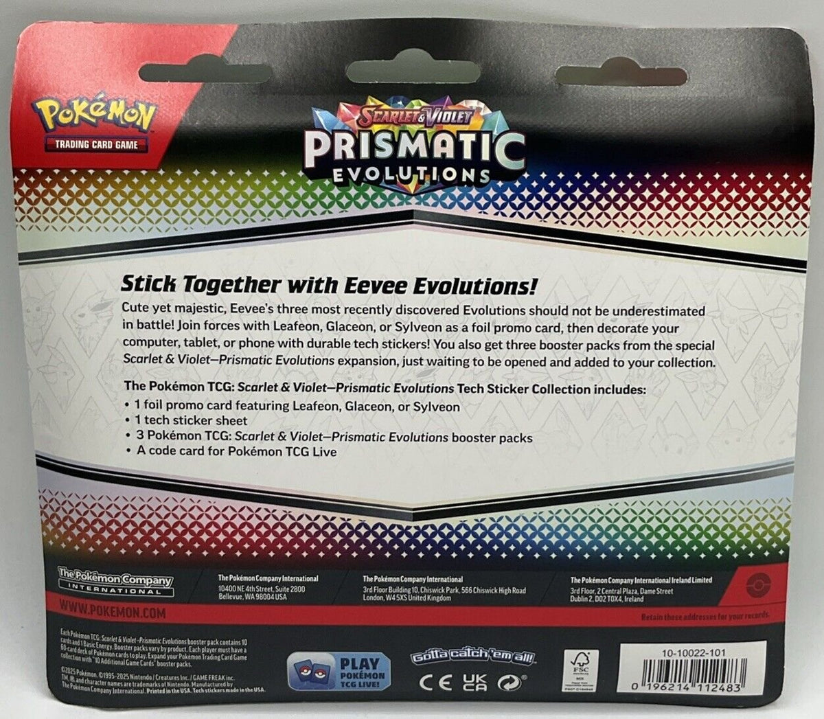 Pokemon TCG Scarlet & Violet Prismatic Evolutions Tech Sticker Collection - Leafeon
