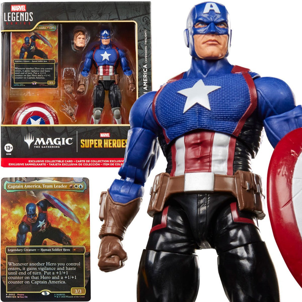 Marvel Legends Series Captain America Avengers: Twilight 6-Inch Action Figure with Shield, Accessories and Exclusive Foil Magic: The Gathering Card