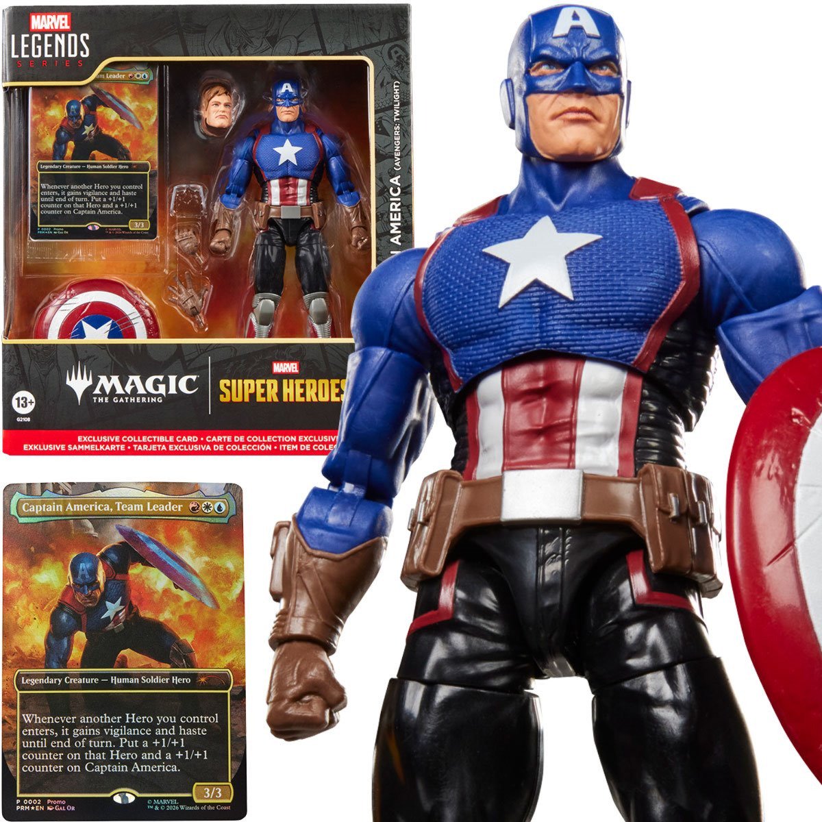Marvel Legends Series Captain America Avengers: Twilight 6-Inch Action Figure with Shield, Accessories and Exclusive Foil Magic: The Gathering Card