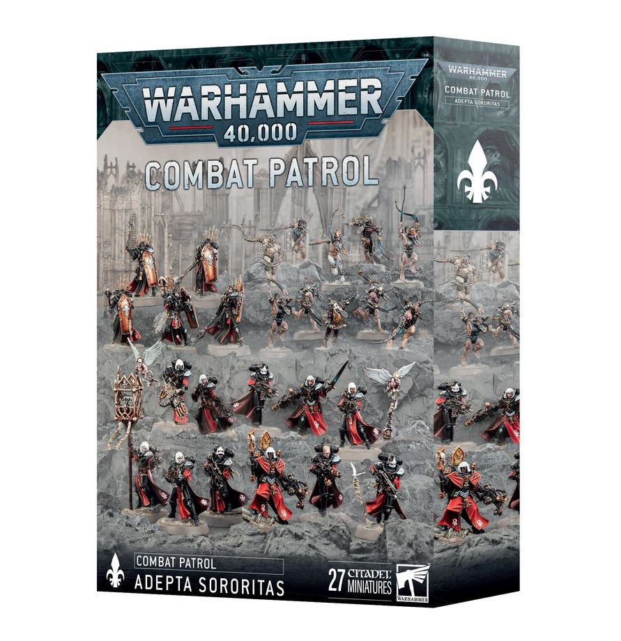Warhammer 40K Combat Patrol Adepta Sororitas Army Set – 27 Multipart Plastic Miniatures, Sisters of Battle Warhammer 40,000 Starter & Expansion Box