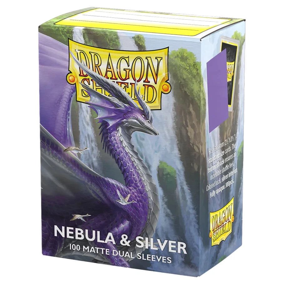 Dragon Shield Dual Matte Sleeves Nebula & Silver 100 ct Trading Card Sleeves – Matte Dual Finish, Fully Opaque, Silver Interior, Standard Size
