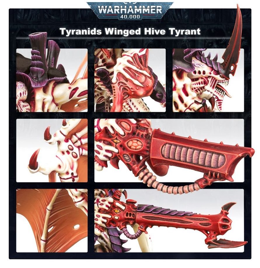 Warhammer 40,000 Winged Hive Tyrant Tyranids Winged Hive Tyrant Miniature Kit – Build as Winged Hive Tyrant, Hive Tyrant or Swarmlord – 59-Piece