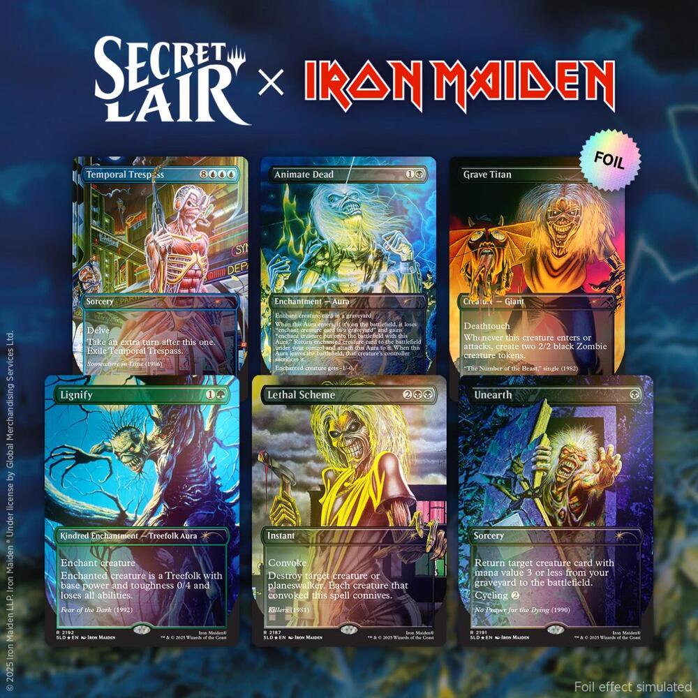 Magic: The Gathering Secret Lair x Iron Maiden Rainbow Foil Edition Premium Collectible Cards