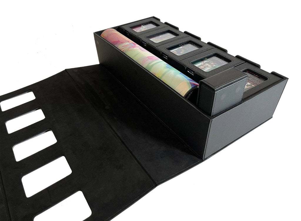 TopDeck Duelist Box Card Storage Case Holds 5 Deck Boxes Playmat Dice Trading Card Organizer