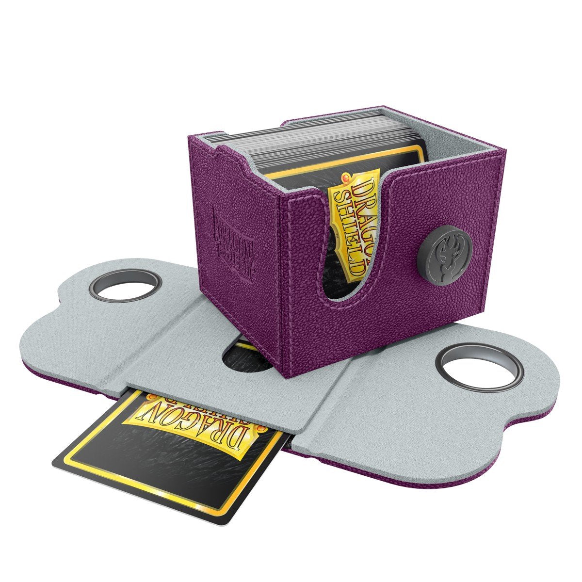 Dragon Shield Dragon Lock System Deck Box 100+ Purple & Frost for Standard Size Trading Cards, Magnetic Deck Case with Display Window Holds 130
