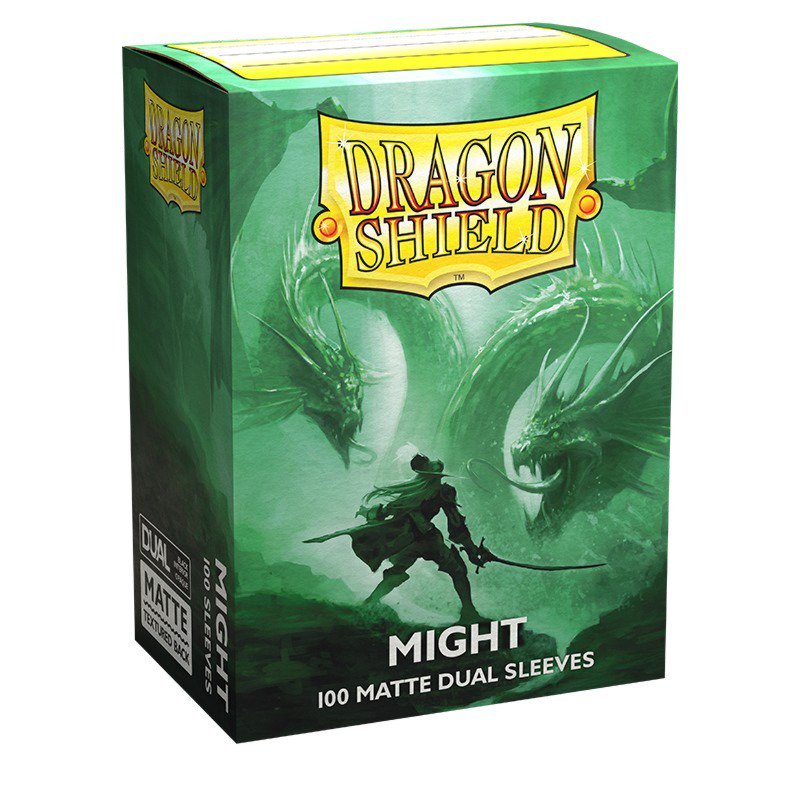 Dragon Shield Standard Size Matte Dual Card Sleeves Might 100 Count, Black Interior, Fully Opaque