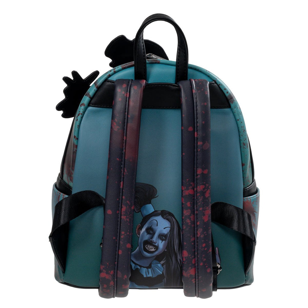 Loungefly Terrifier Art the Clown Glow-in-the-Dark Blood Splatter Mini Backpack - Entertainment Earth Exclusive Faux Leather Horror Collectible Bag