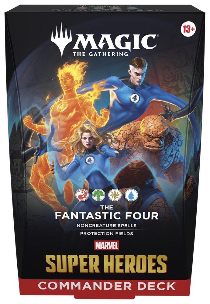 Magic: The Gathering Marvel Super Heroes Commander Deck - The Fantastic Four, Ready-to-Play 100-Card MTG Deck with Tokens, Deck Box, Strategy Insert &