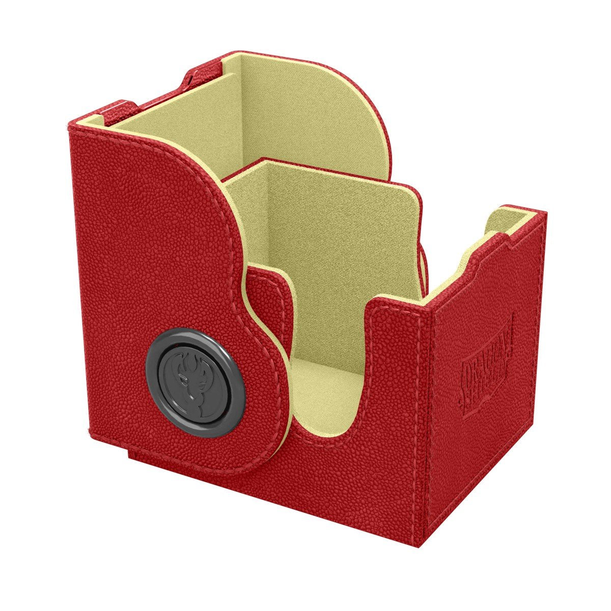 Dragon Shield Dragon Lock System Deck Box 100+ Red & Lemon Magnetic Card Deck Case for TCG & Trading Cards, Acrylic Display Window, Holds 130