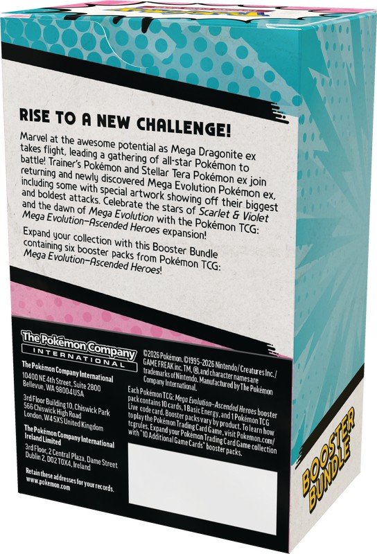 Pokemon Mega Evolution Ascended Heroes Booster Bundle with 6 Booster Packs *Preorder* Release 4/24/2026